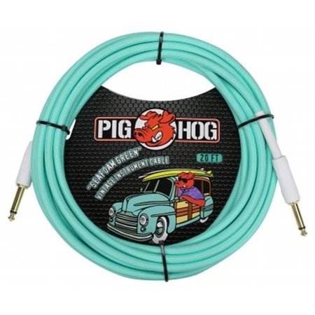 ACE PRODUCTS GROUP Ace Products Group PCH20SG Woven Jacket Tour Grade Instrument Cable; 20 ft. - Seafoam Green PCH20SG